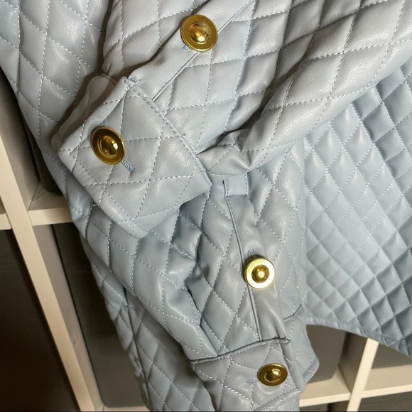 House of Sunny Mid Century Quilt Shirt Blue - Picture 9 of 11